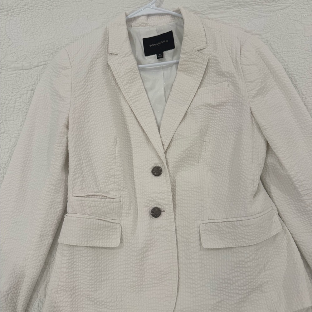 Banana Republic Women's Off-White Textured Blazer